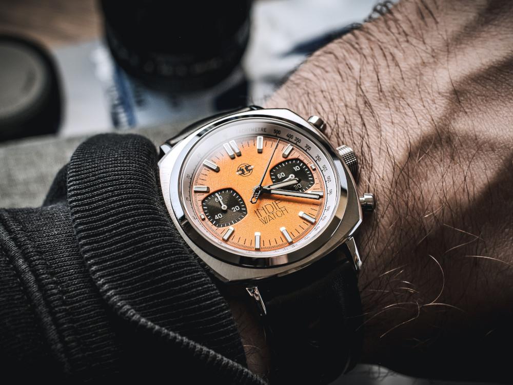 Indie Watch Strum Quartz Watch, Orange, 42 mm, Chronograph, 521X