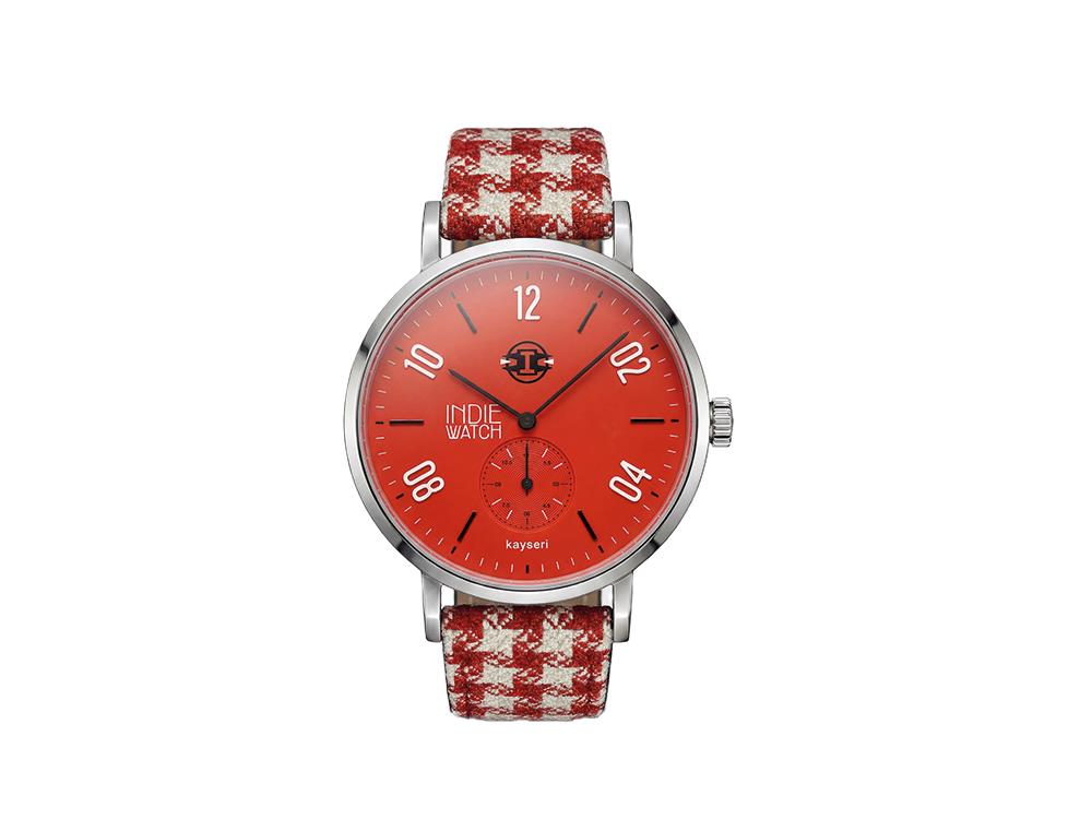Indie Watch Kayseri Quartz Watch, Stainless Steel 316L, Red, 38 mm, 76Q