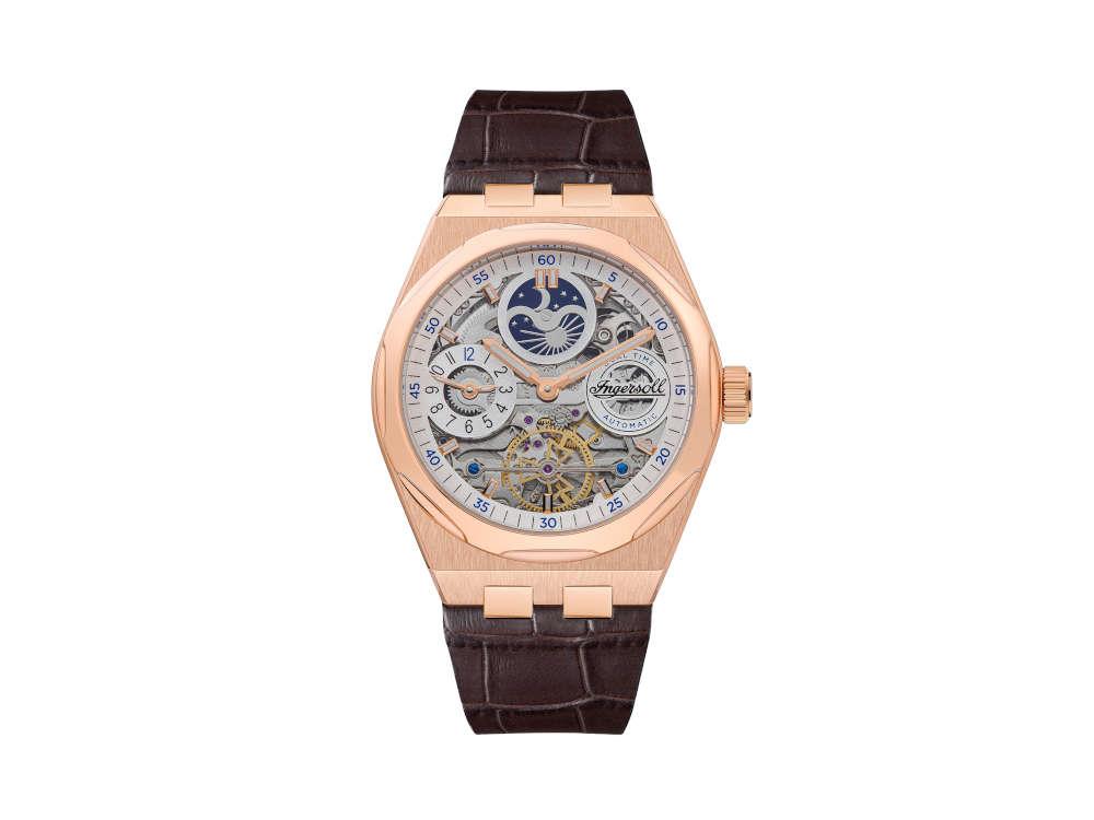 Ingersoll 1892 Broadway Automatic Watch, 43 mm, White, Leather