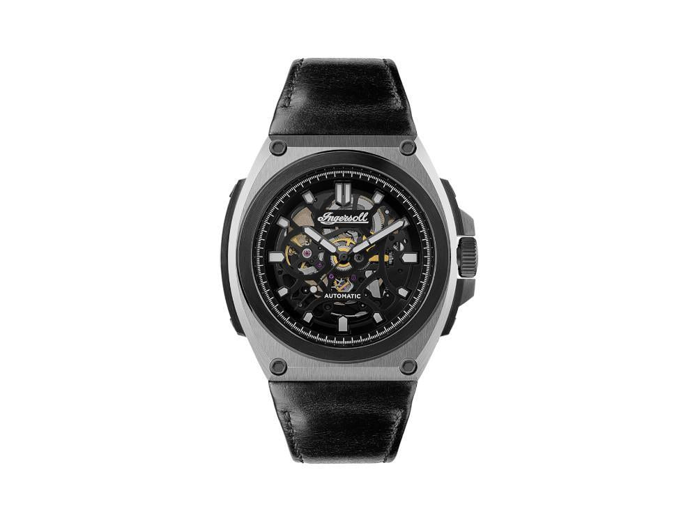 Ingersoll Motion Automatic Watch, PVD, 50mm, Black, Leather strap, I11702