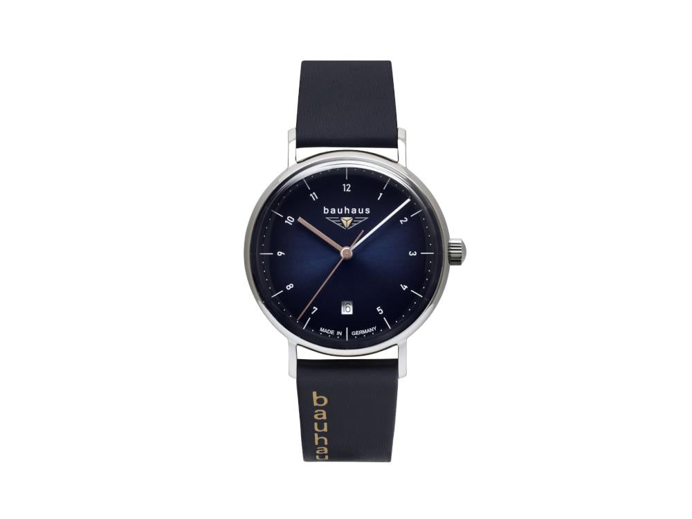 Bauhaus Ladies Quartz Watch, Blue, 36 mm, Day, 2141-3