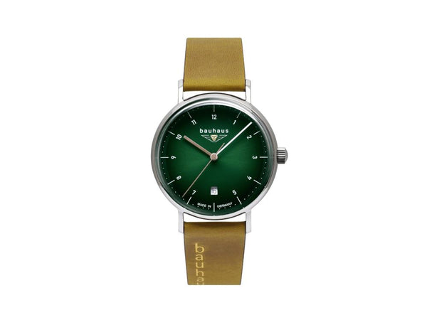 Bauhaus Ladies Quartz Watch, Green, 36 mm, Day, 2141-4 - Iguana Sell