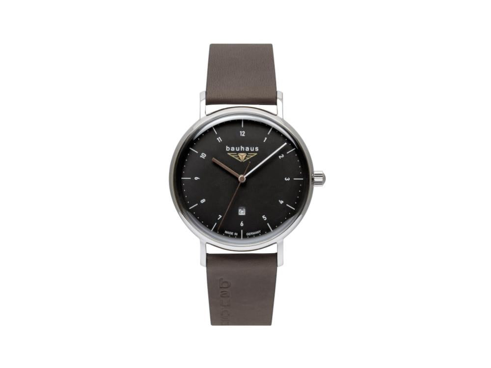 Bauhaus Quartz Watch, Black, 41 mm, Day, 2142-2