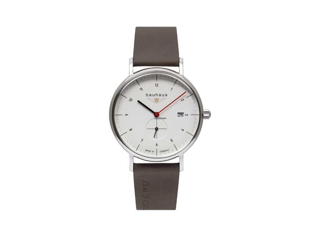 Bauhaus Quartz Watch, White, 41 mm, Day, 2130-1
