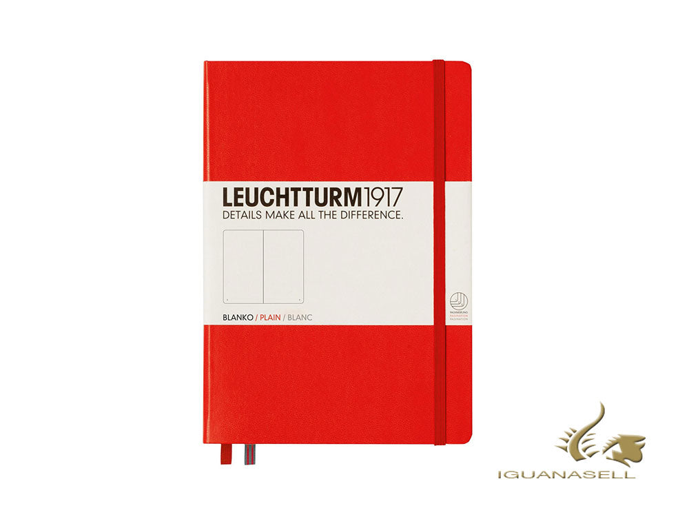 Leuchtturm1917 Hard cover Notebook, Medium (A5), Plain, Red, 249 pages, 309141