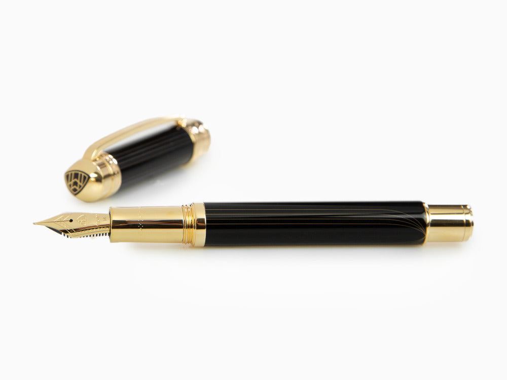 Maybach The Peak I Lustrous Midnight Fountain Pen, Gold plated, Black