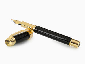 Maybach The Peak I Lustrous Midnight Fountain Pen, Gold plated, Black