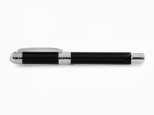 Maybach The Peak I Lustrous Midnight Fountain Pen, Platinum trim, Black
