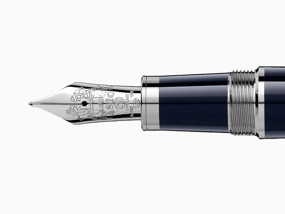 Montblanc John F. Kennedy Fountain Pen, Resine & Platinum, 111045