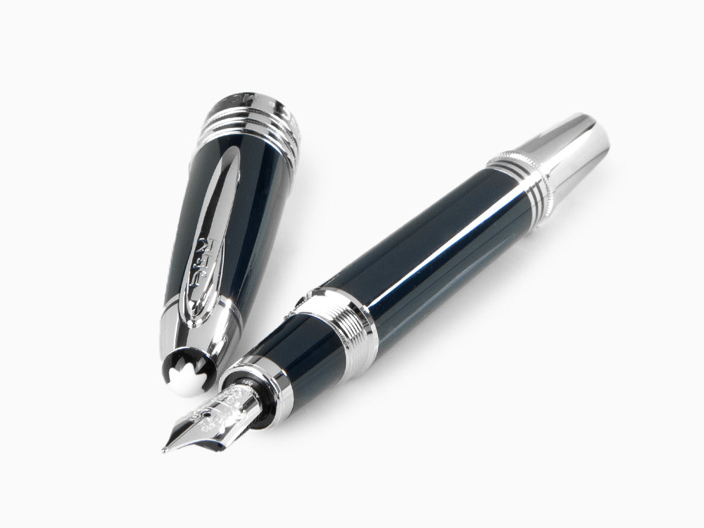Montblanc John F. Kennedy Fountain Pen, Resine & Platinum, 111045