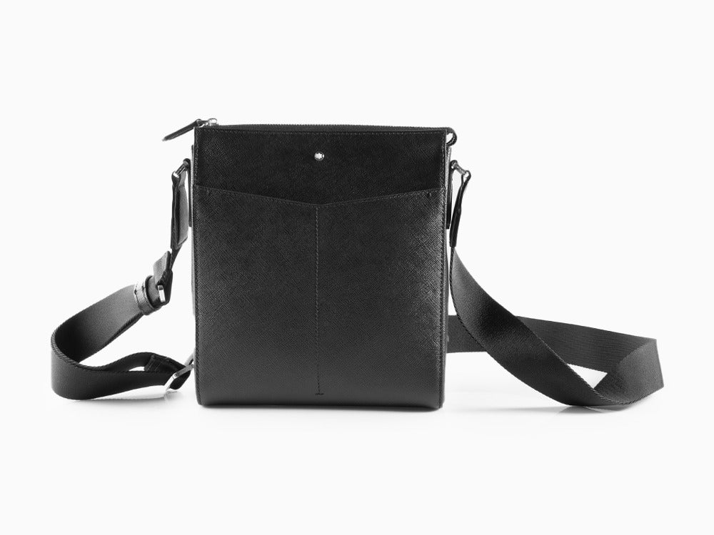 Montblanc Sartorial Envelope Men's bag, Leather, Cotton, Black, Zip, 128566