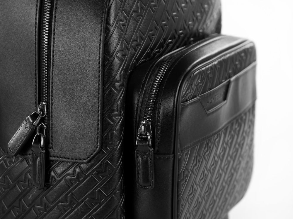 Montblanc M Gram 4810 Backpack, Leather, Leather, Black, Zip, 128618