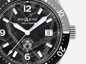 Montblanc 1858 Iced Sea Automatic Watch, Ceramic, Black, 41 mm, 129371