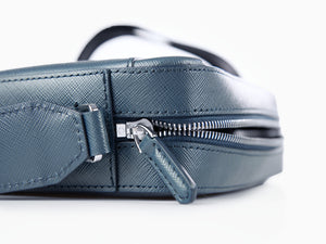 Montblanc Sartorial Zip Top Bag, Leather, Blue, Zip, 130102