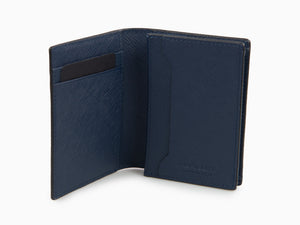 Montblanc Sartorial Credit card holder, Leather, Blue, 4 Cards, 131723