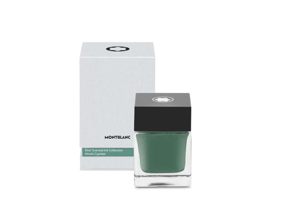Montblanc Elixir Scented Hinoki Cypress Ink Bottle, Green, 50ml, Crystal, 136800