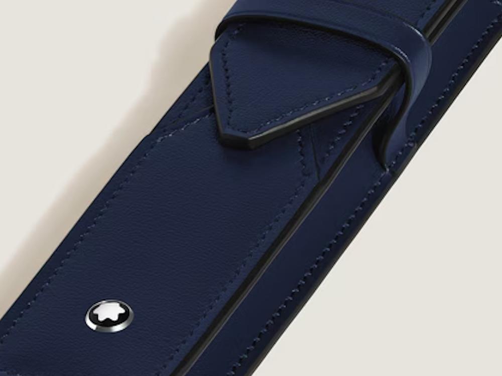 Montblanc Envelope Pen Case, 1 Writing Instrument, Leather, Blue, 221348