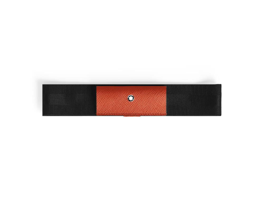 Montblanc Pen Case,  Leather, Soft, adjustable strap, Orange, 221438