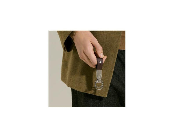 Montblanc Sartorial Key ring, Brass, Leather, Ebony, 223073