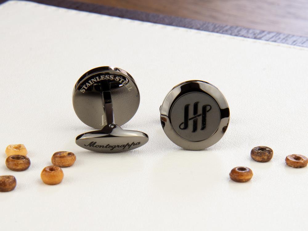 Montegrappa Cufflink Classico Ambigram IP Gunmetal IDA1CLLL - Image 3