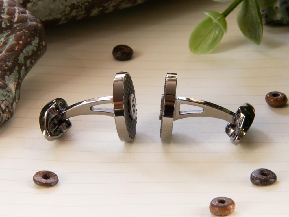Montegrappa Clou Ambigram Cufflinks, Stainless steel, IP Gun Metal, IDA3CLLL