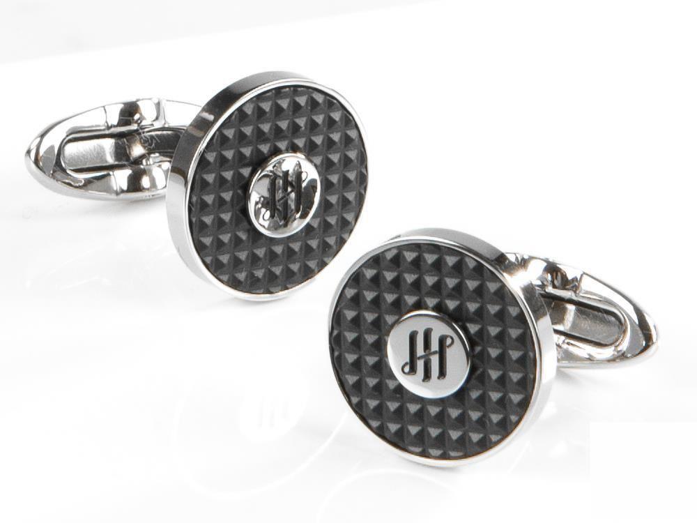Montegrappa Clou Ambigram Cufflinks, Stainless steel. IP Black, IDA3CLSB