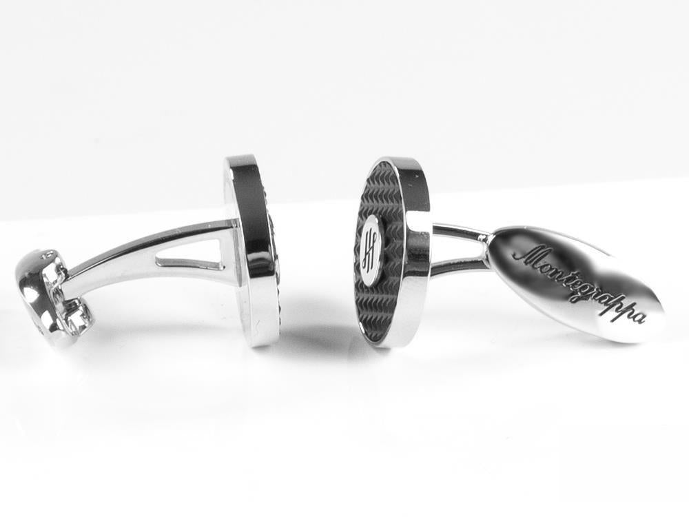 Montegrappa Clou Ambigram Cufflinks, Stainless steel. IP Black, IDA3CLSB