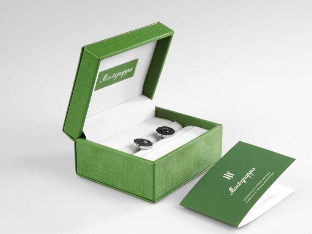 Montegrappa Clou Ambigram Cufflinks, Stainless steel. IP Black, IDA3CLSB