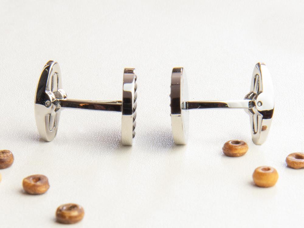 Montegrappa Clou Cufflinks, Stainless steel. IP Black, IDCPCLSB