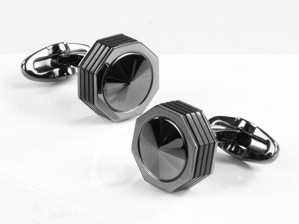 Montegrappa Nero Uno Cufflinks, Gun metal PVD, Metal, IDNLCLI1