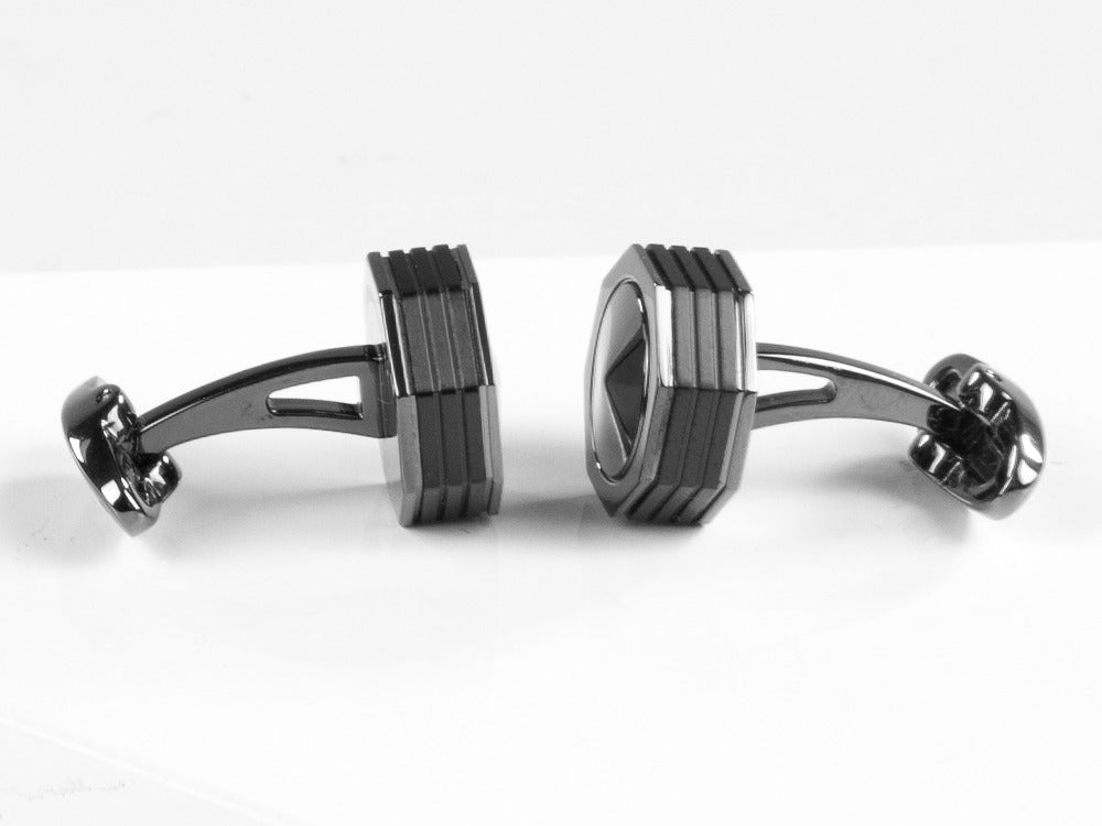 Montegrappa Nero Uno Cufflinks, Gun metal PVD, Metal, IDNLCLI1