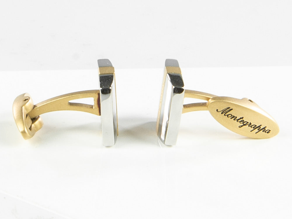 Montegrappa Quadro Cufflinks, Stainless steel, IP Yellow Gold, IDQUCLYS