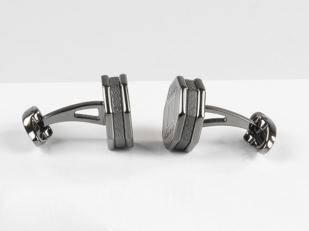 Montegrappa Tripudio Cufflinks, Stainless steel, Gun metal, IDTPCLLL