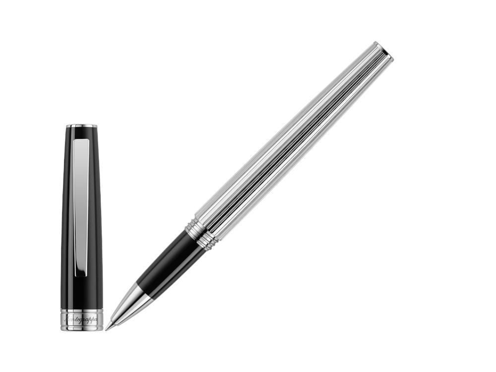 Montegrappa Armonia Duetto Rollerball pen, Steel, Black, ISA1MRAC