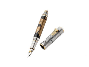 Montegrappa Kitcho Lion Fountain Pen, Silver, Limited Edition, ISKIN-01