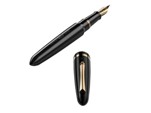 Montegrappa Venetia Fountain Pen, Black, Gold plated, Steel, ISVEN-AC