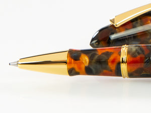 Montegrappa Venetia Plume Agate Rollerball pen, Orange, Gold plated, ISVENRAJ