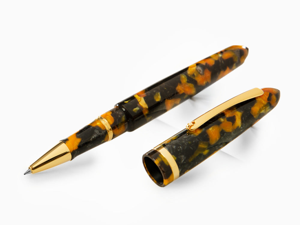 Montegrappa Venetia Havana Amber Rollerball pen, Gold plated, ISVENRAO