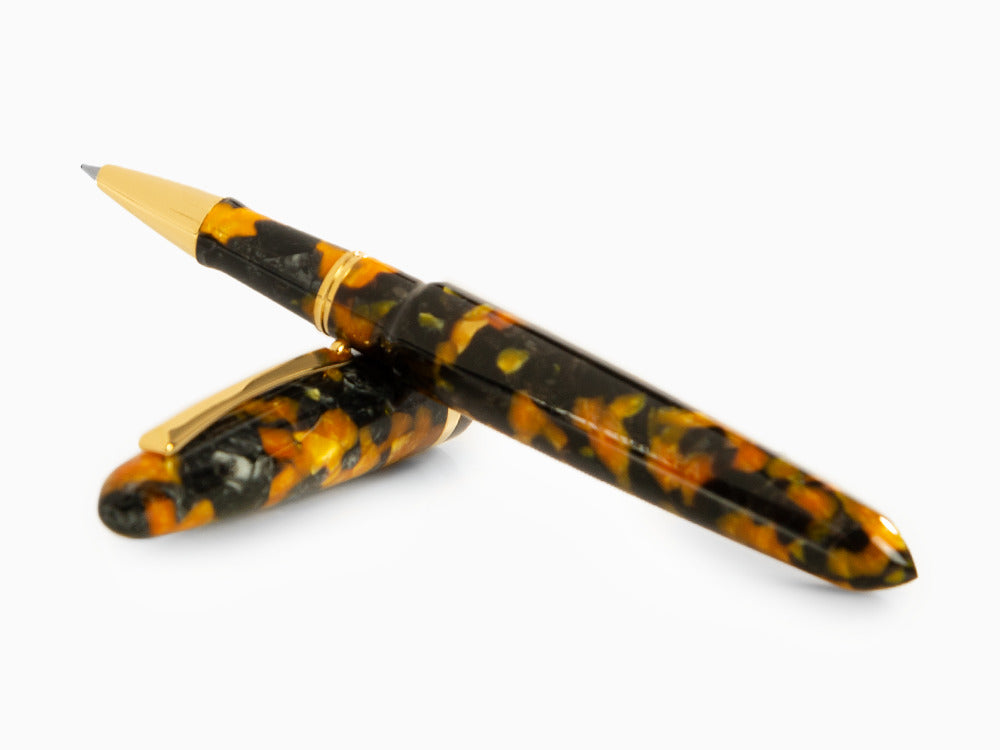 Montegrappa Venetia Havana Amber Rollerball pen, Gold plated, ISVENRAO