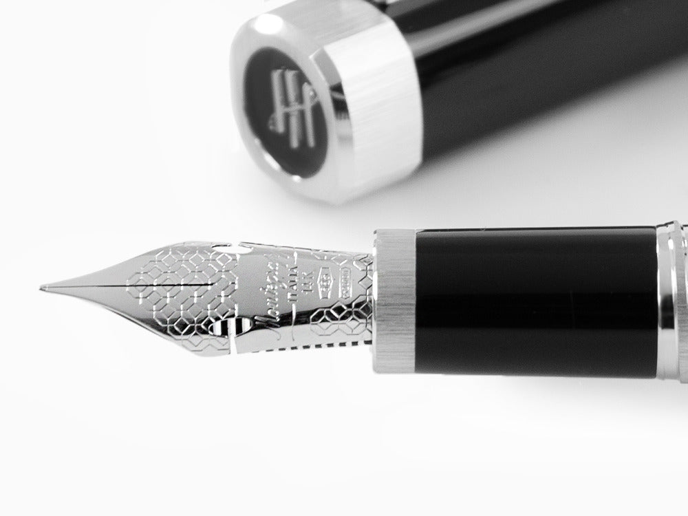 Montegrappa Quattro Fountain Pen, Palladium, 14k Gold Flex, ISZ4I-XP