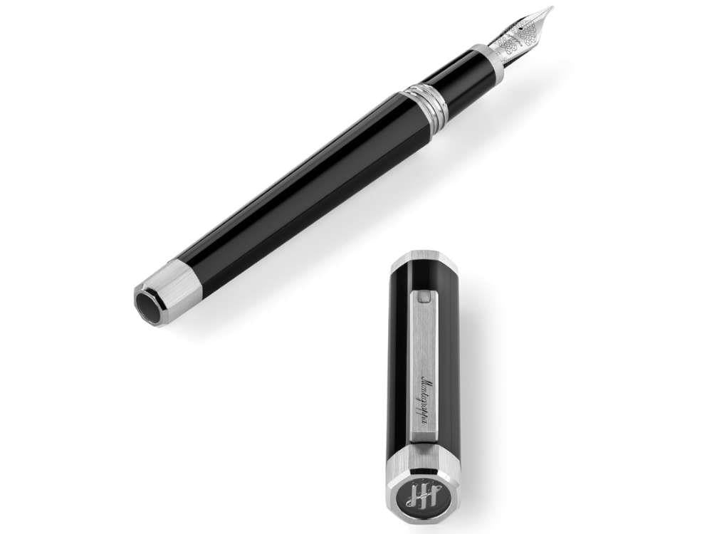 Montegrappa Otto Fountain Pen, Black, Palladium trim, ISZ8I-8P