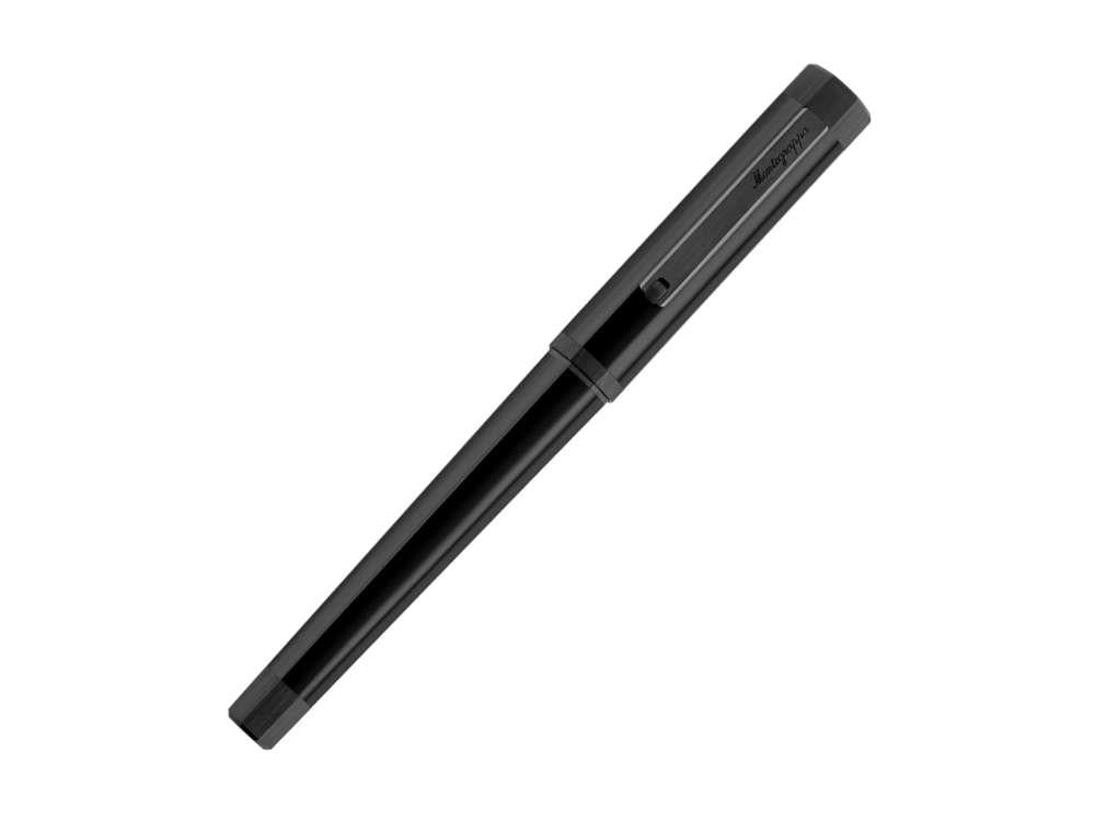 Montegrappa Otto Fountain Pen, Acrylic Resin, Black, PVD, ISZ8I-8C