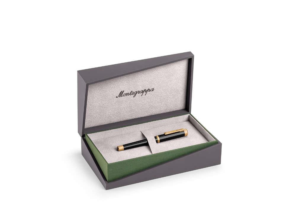 Montegrappa Otto Fountain Pen, Black, Gold plated, ISZ8I-8Y