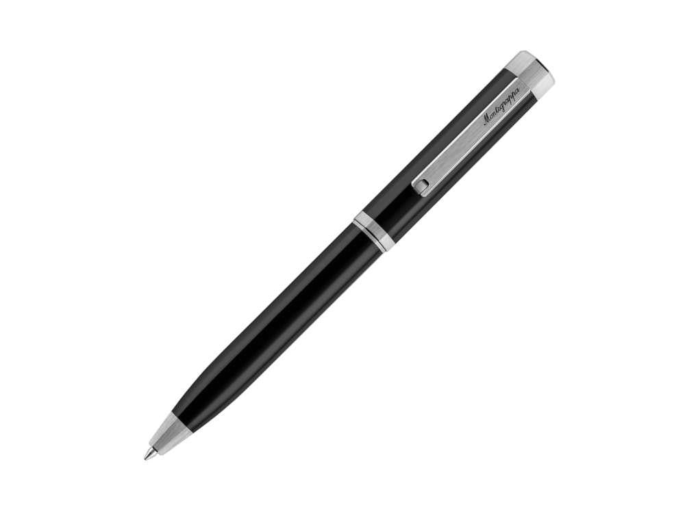 Montegrappa Otto Ballpoint pen, Acrylic Resin, Black, Palladium trim, ISZ8IBIP