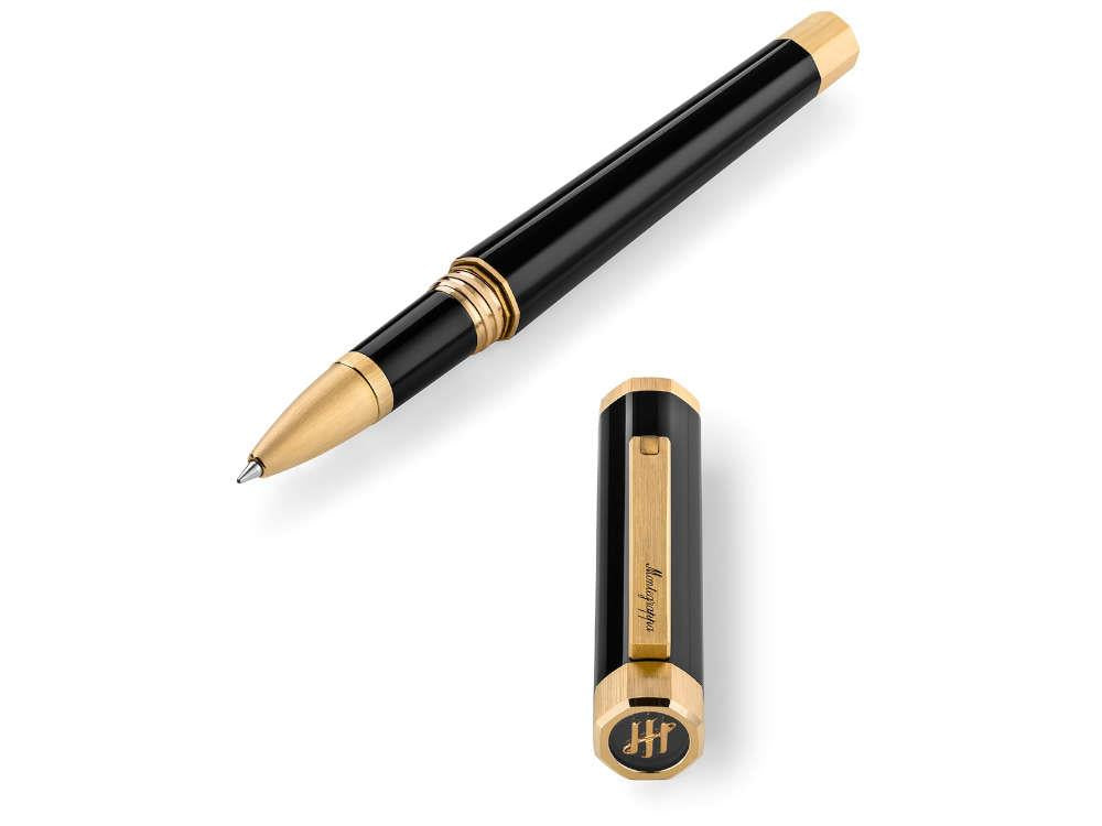 Montegrappa Otto Rollerball pen, Acrylic Resin, Black, Gold plated, ISZ8IRIY