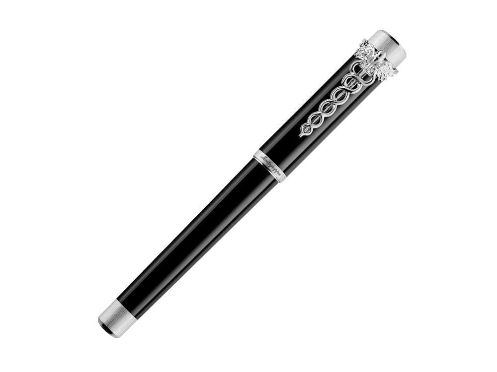 Montegrappa Zero Caduceus Palladium Fountain Pen, 14k Gold, ISZEC-4P
