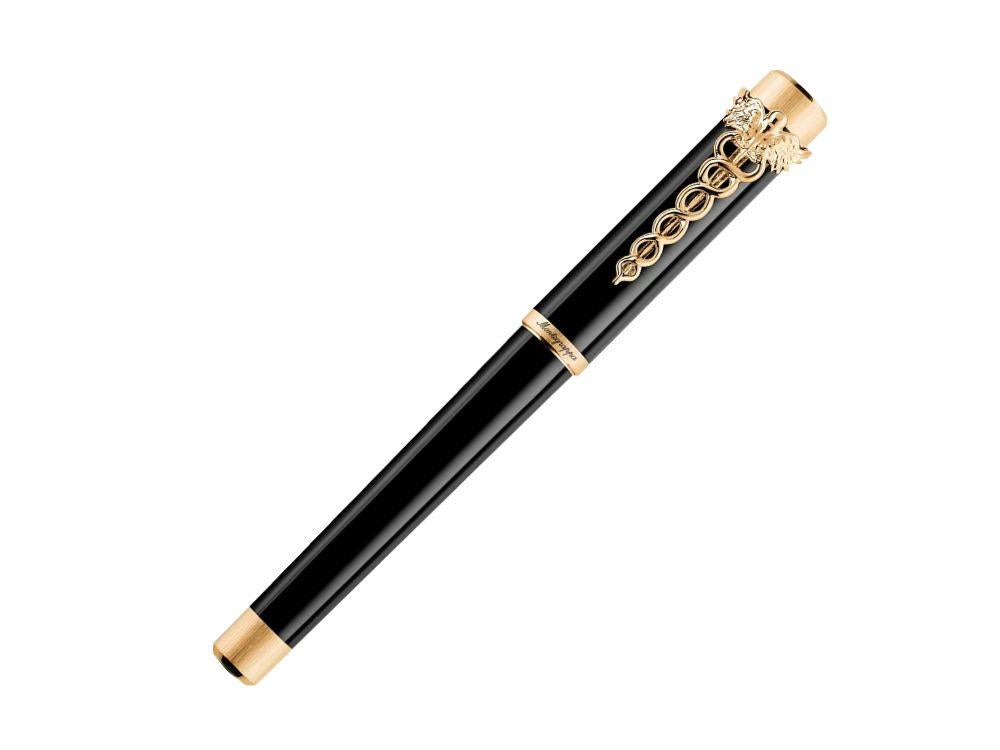 Montegrappa Zero Caduceus Fountain Pen Yellow Gold Nib Steel