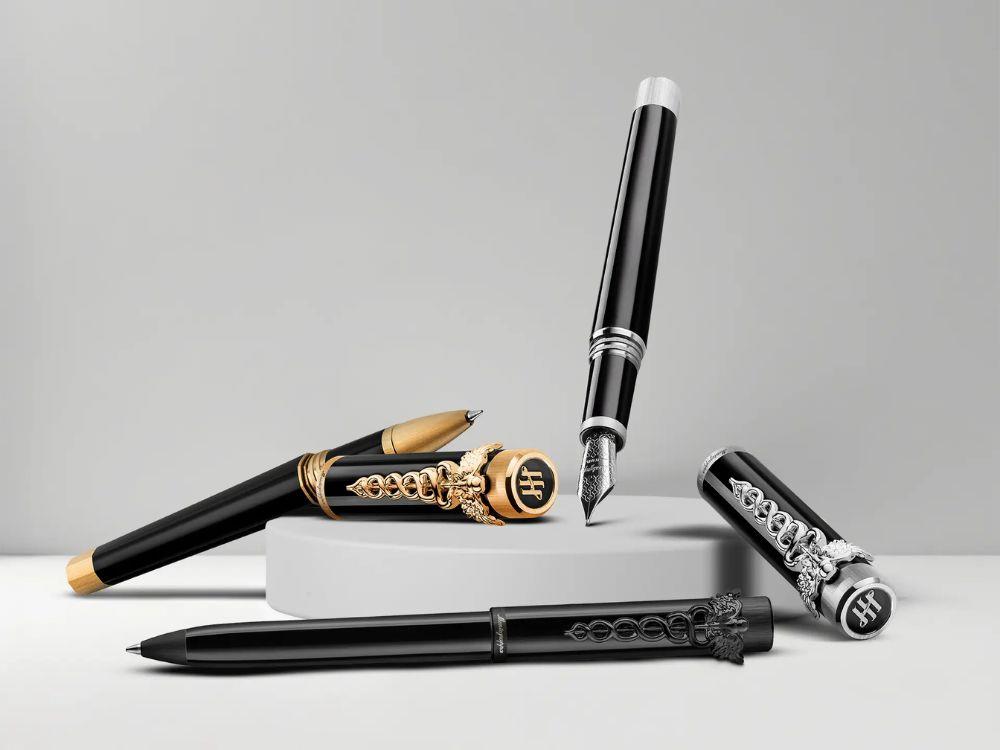 Montegrappa Zero Zodiac Caduceus Fountain Pen Yellow Gold Nib Steel