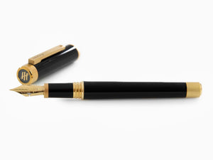 Montegrappa Zero Fountain Pen, Black Resin, Gold, Flex,  ISZEI-XY