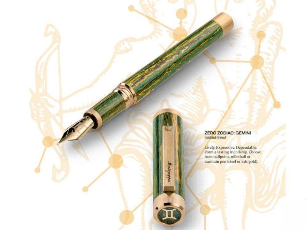 Montegrappa Zero Zodiac Gemini Fountain Pen, 14K, LE, ISZEZ-4Y-G7